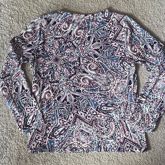 The Talbots Crewneck Tee in Scrolling Paisley - Picture 10 of 12